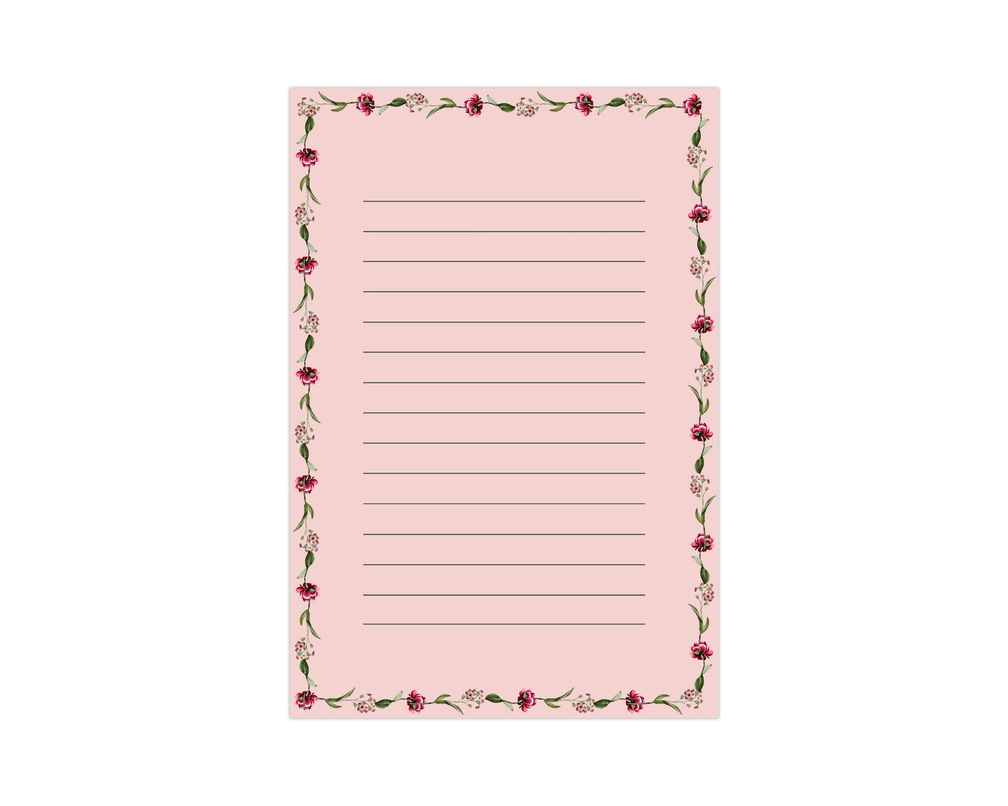 Pink Flora Notepad