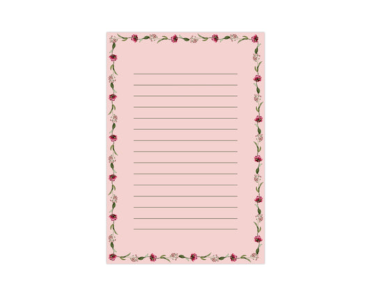 Pink Flora Notepad