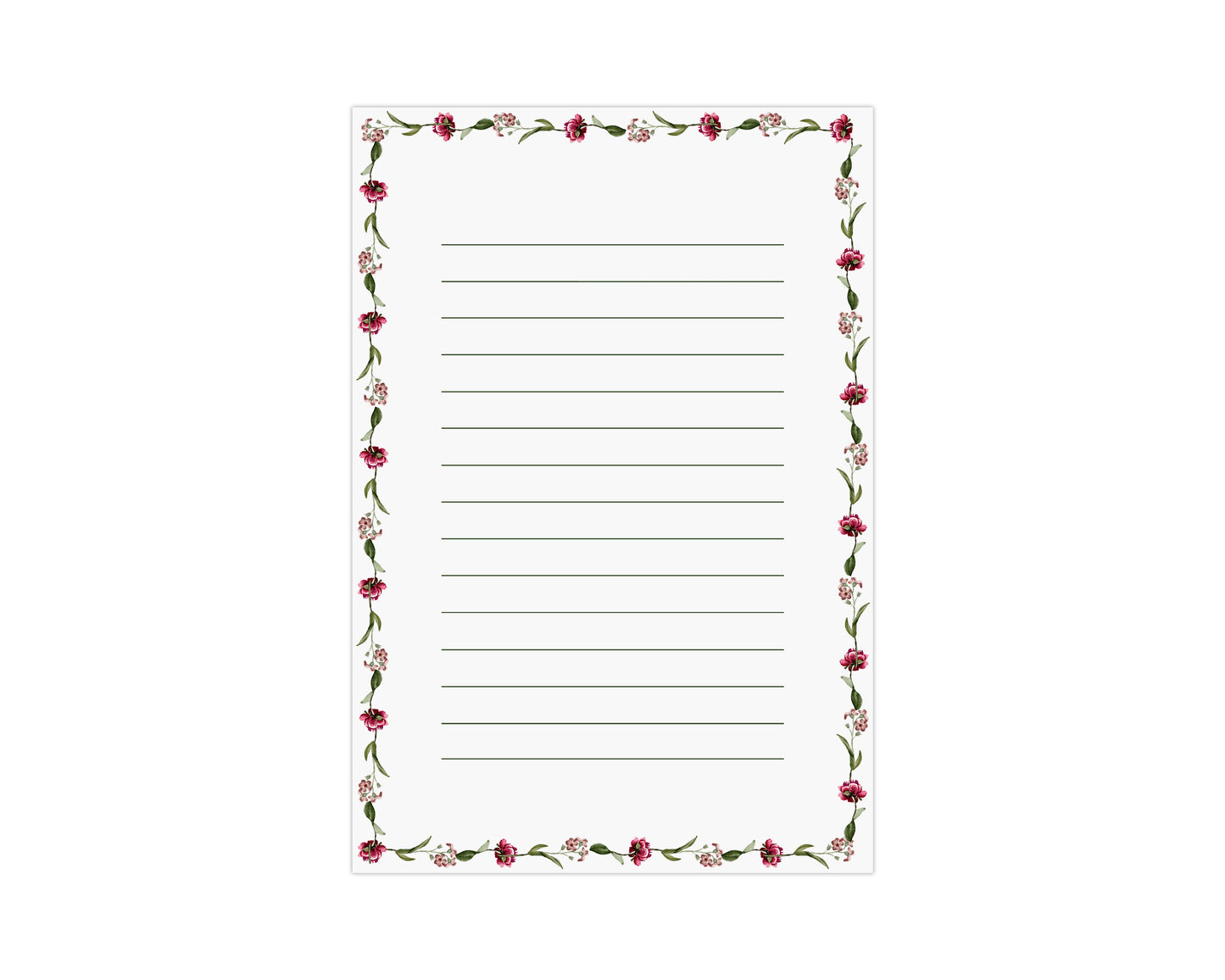 White Flora Notepad
