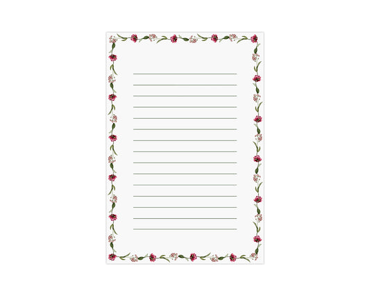 White Flora Notepad