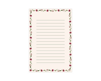 Cream Flora Notepad