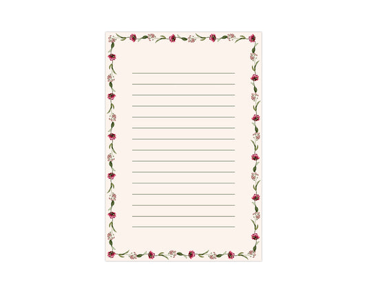 Cream Flora Notepad