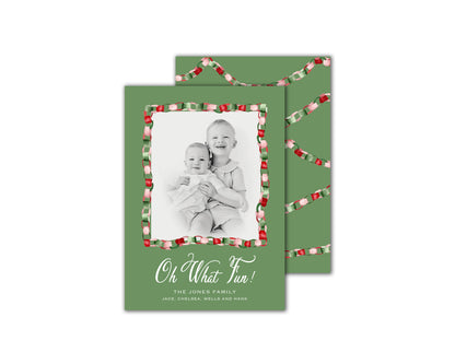 Oh What Fun! Christmas Cards - Green
