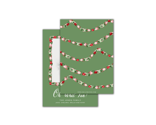 Oh What Fun! Christmas Cards - Green
