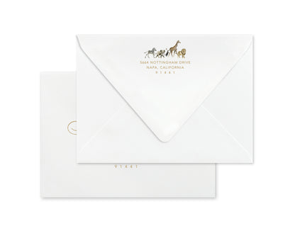 Our Wild Zoo Christmas Card - Gold