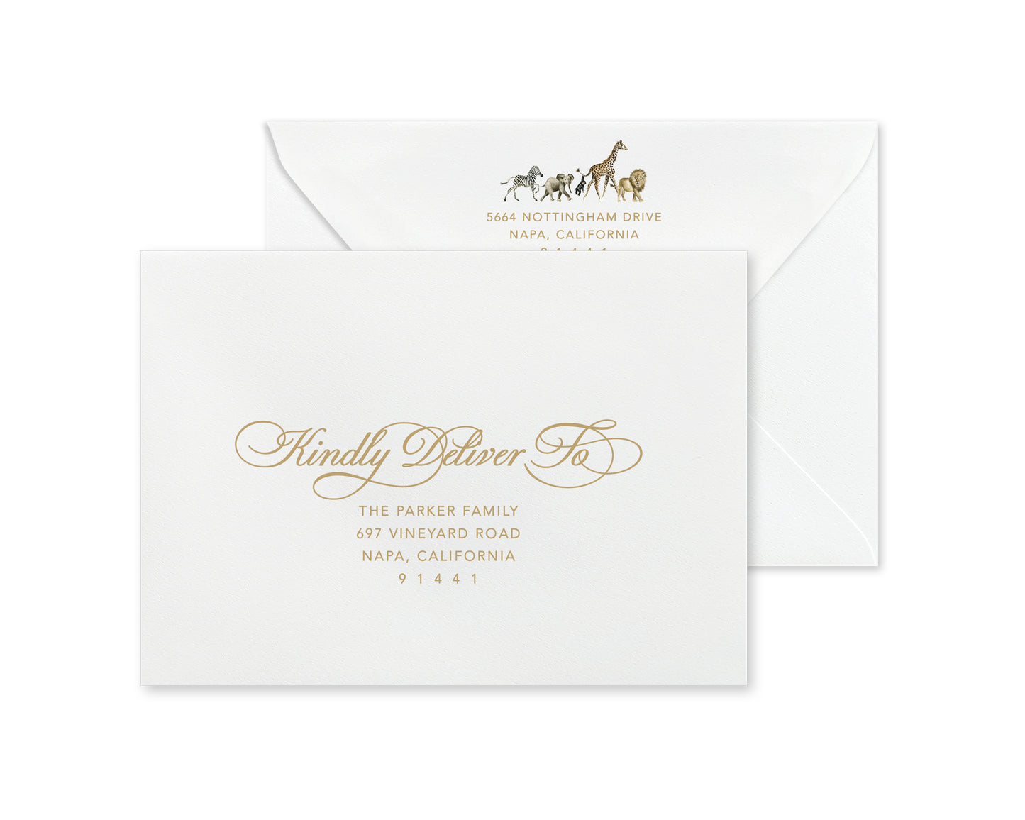 Our Wild Zoo Christmas Card - Gold