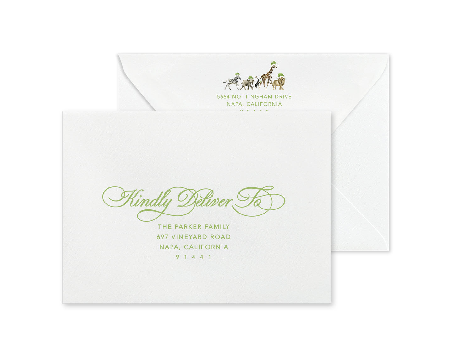 Our Wild Zoo Christmas Card - Green
