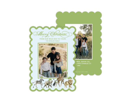 Our Wild Zoo Christmas Card - Green