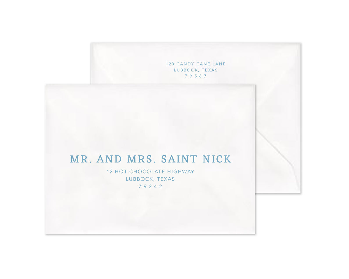 Quilted Personalized Christmas Cards - Blue