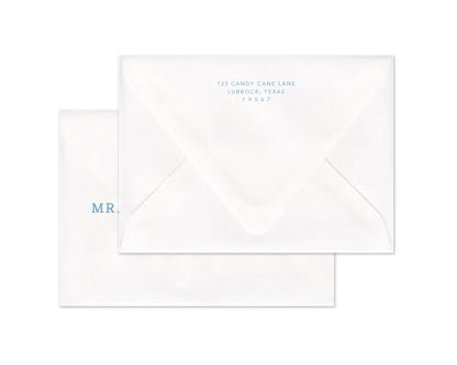 Quilted Personalized Christmas Cards - Blue