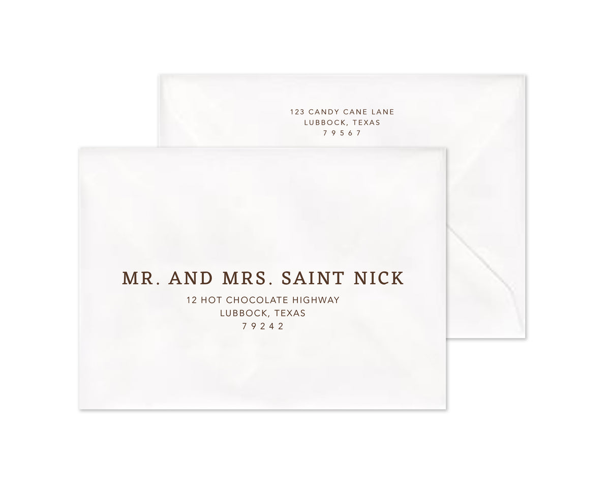Quilted Personalized Christmas Cards - Brown