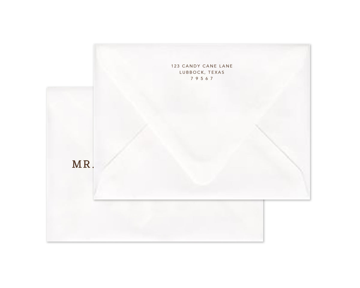 Quilted Personalized Christmas Cards - Brown