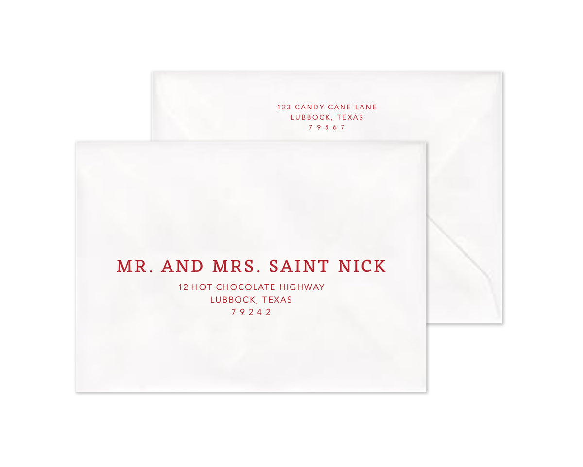 Quilted Personalized Christmas Cards - Red