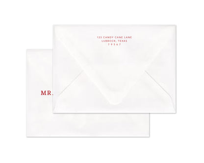 Quilted Personalized Christmas Cards - Red