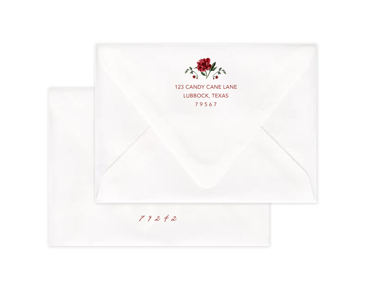 Botanicals Christmas Cards - Red