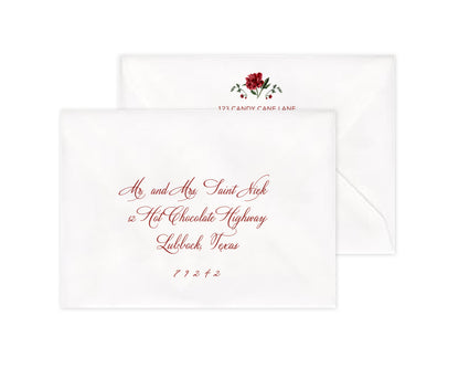 Botanicals Christmas Cards - Red
