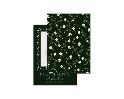 Snow Vine Personalized Christmas Cards - Green