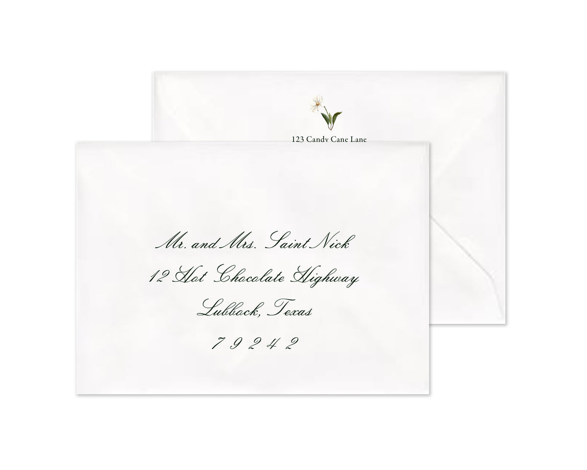 Snow Vine Personalized Christmas Cards - Green