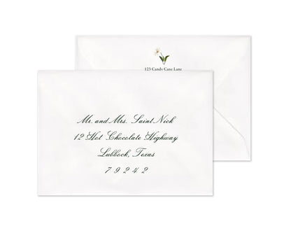 Snow Vine Personalized Christmas Cards - Green