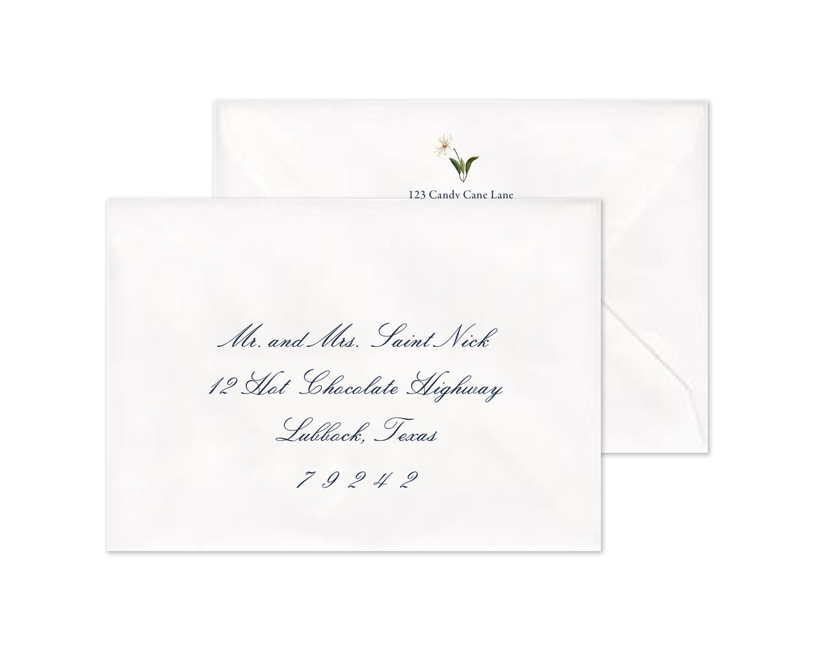 Snow Vine Personalized Christmas Cards - Navy