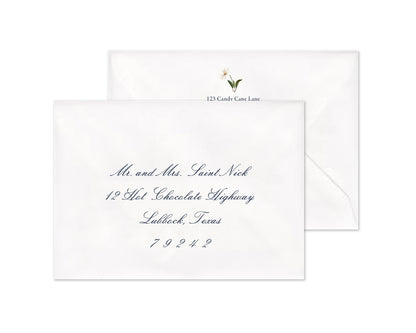 Snow Vine Personalized Christmas Cards - Navy