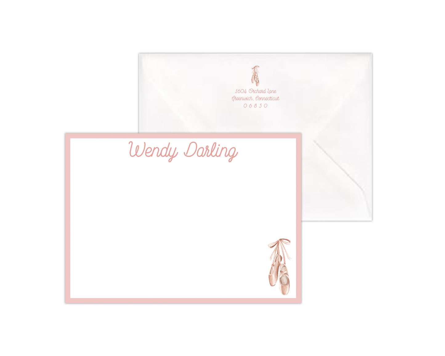 Ballet Slippers Stationery Set