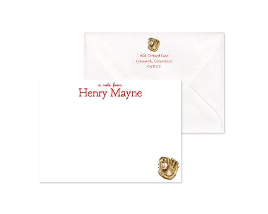 Baseball Glove Stationery Set