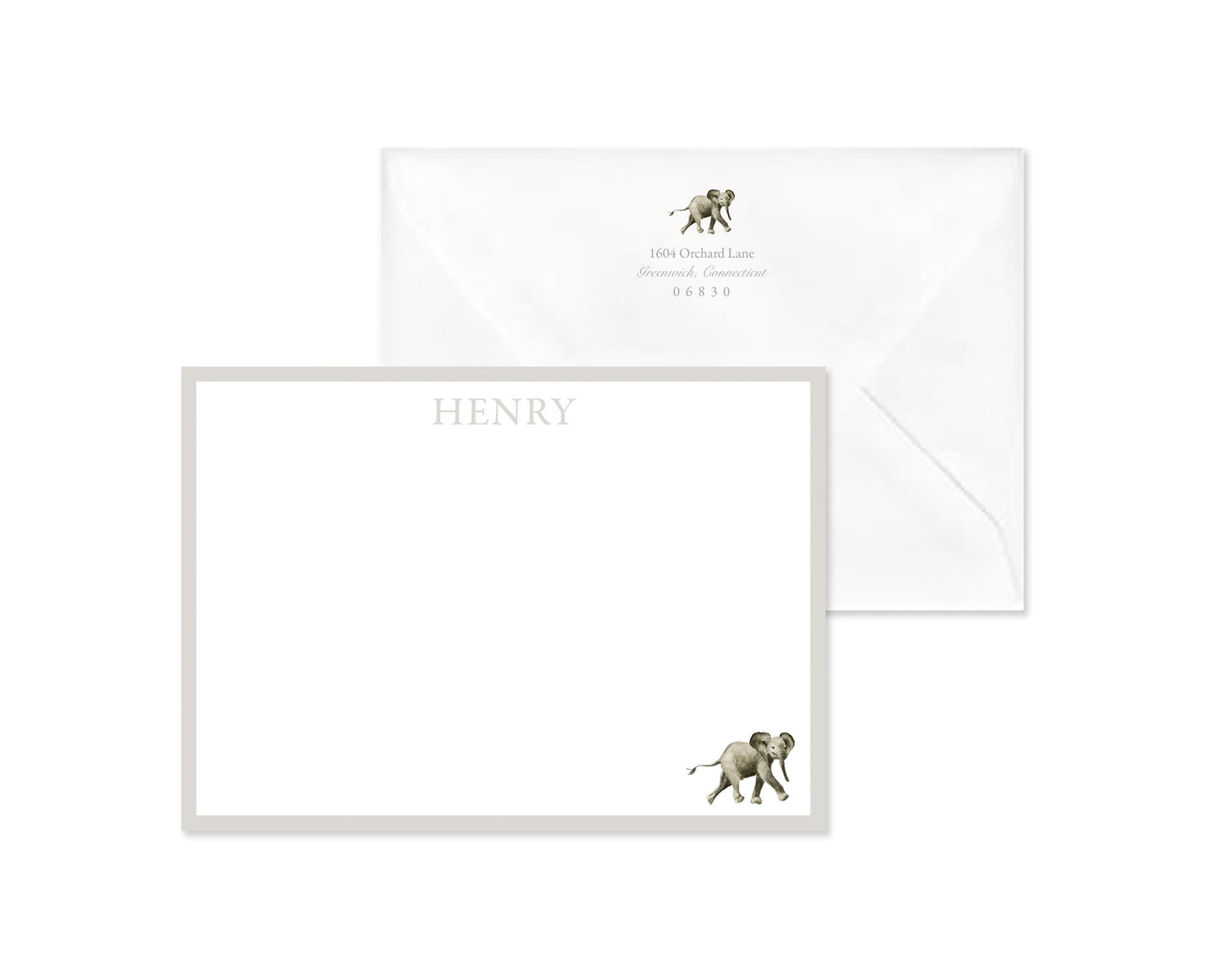Classic Elephant Stationery Set