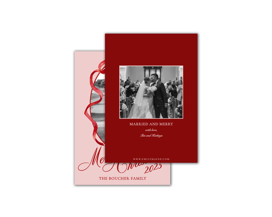 Ribbons and Wrappings Christmas Cards - Red