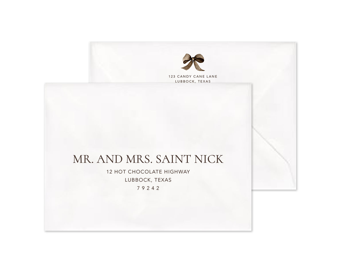 Traditional Garland Personalized Christmas Cards - Brown