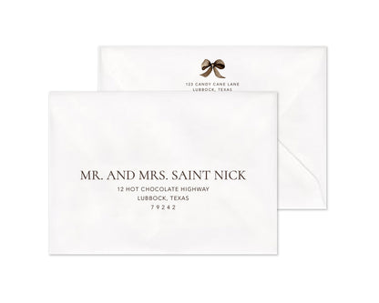 Traditional Garland Personalized Christmas Cards - Brown