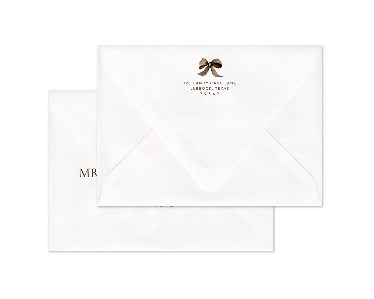Traditional Garland Personalized Christmas Cards - Brown