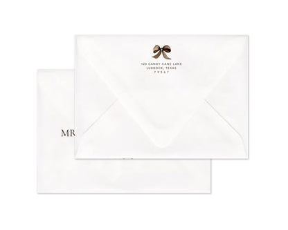 Traditional Garland Personalized Christmas Cards - Brown