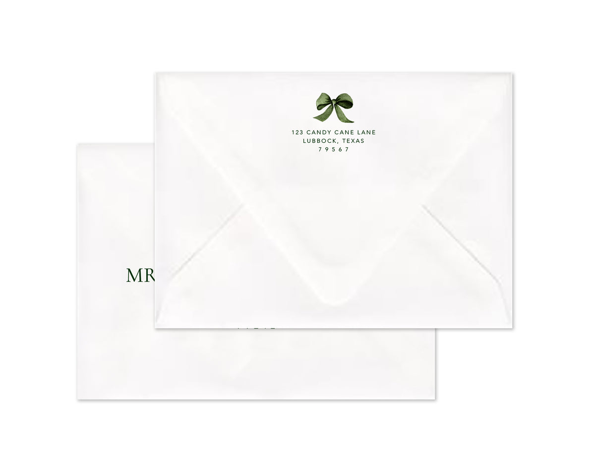 Traditional Garland Personalized Christmas Cards - Chartreuse